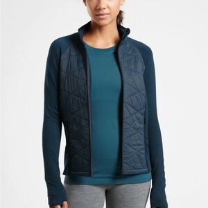 Athleta Dark Blue Quilted Puffer Jacket